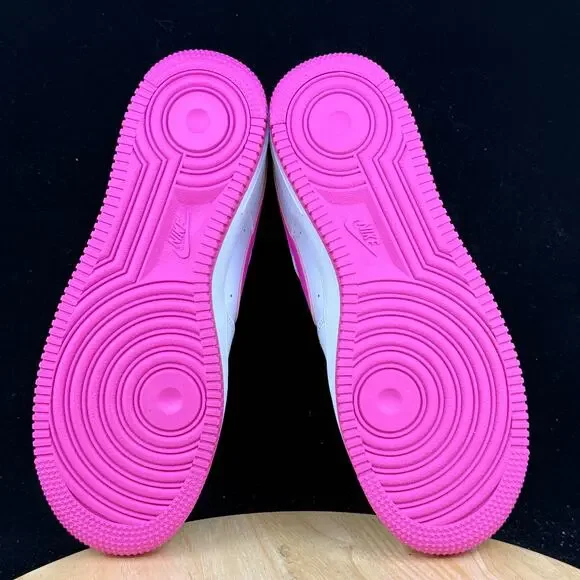 Nike Air Force 1 White/Laser Fuchsia (FV5948 102) Big Kid's 7Y Women’s 8.5 - Picture 10 of 10